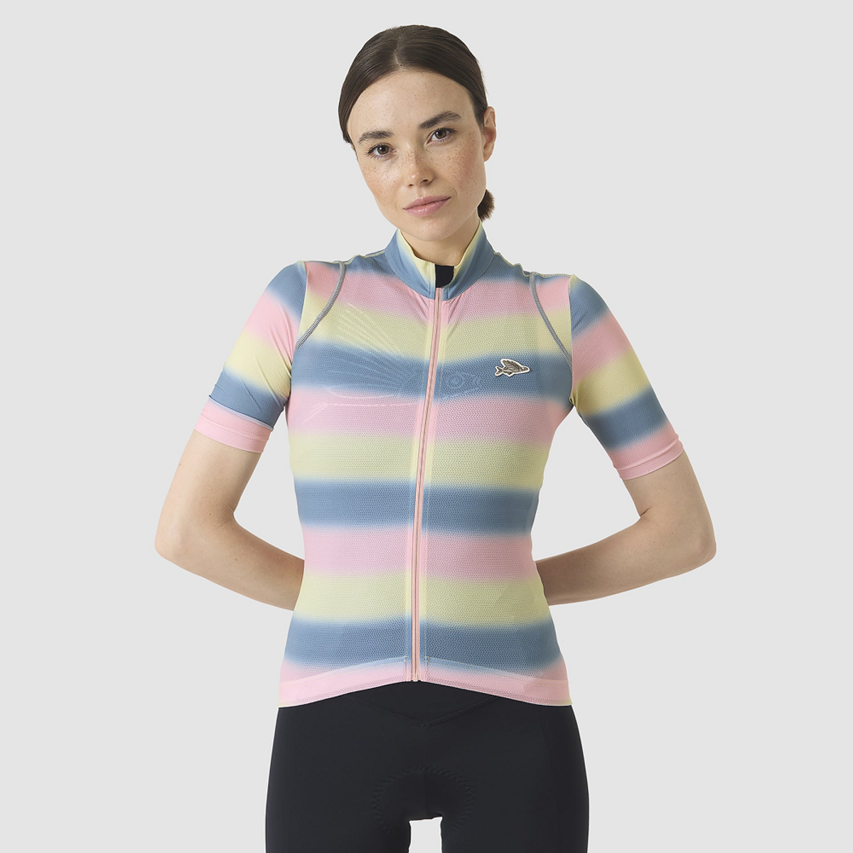 카페 드 사이클리스트(CAFE DU CYCLISTE) 모나 아닥스 반팔 져지 플러시 나폴리 옐로우 여성