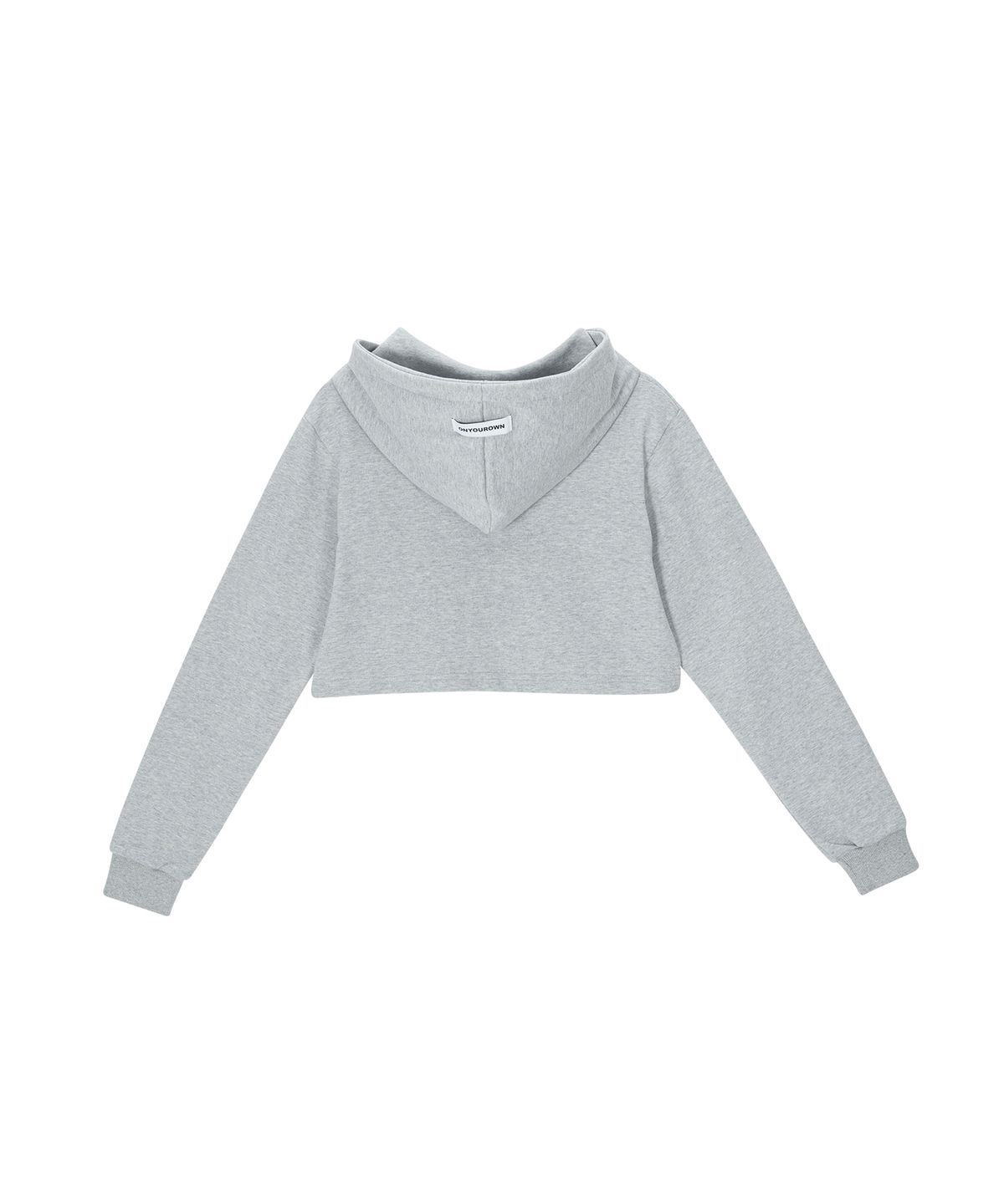 온유어오운(ONYOUROWN) LOGO CROP HOODIE (GREY)