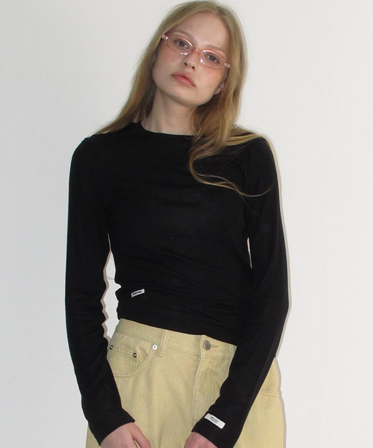 론론(RONRON) [SET] SOFT MINI LABEL LONG SLEEVE (9colors)