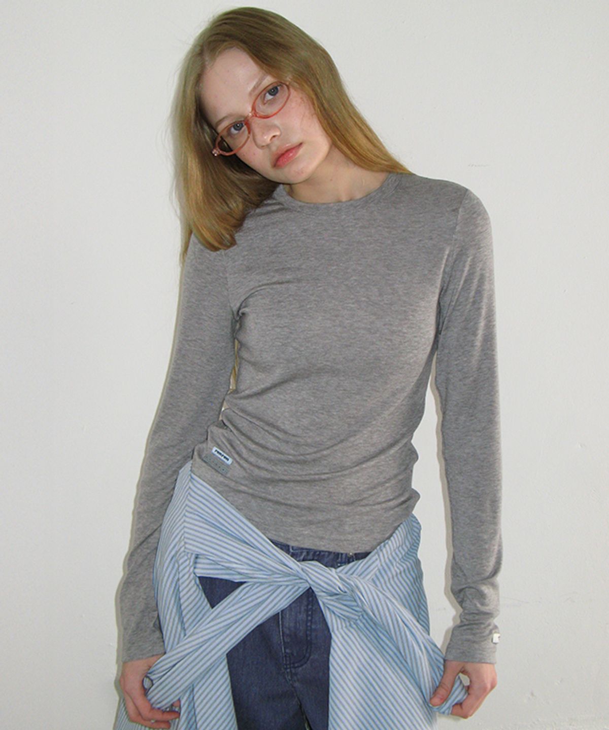 론론(RONRON) [SET] SOFT MINI LABEL LONG SLEEVE (9colors)