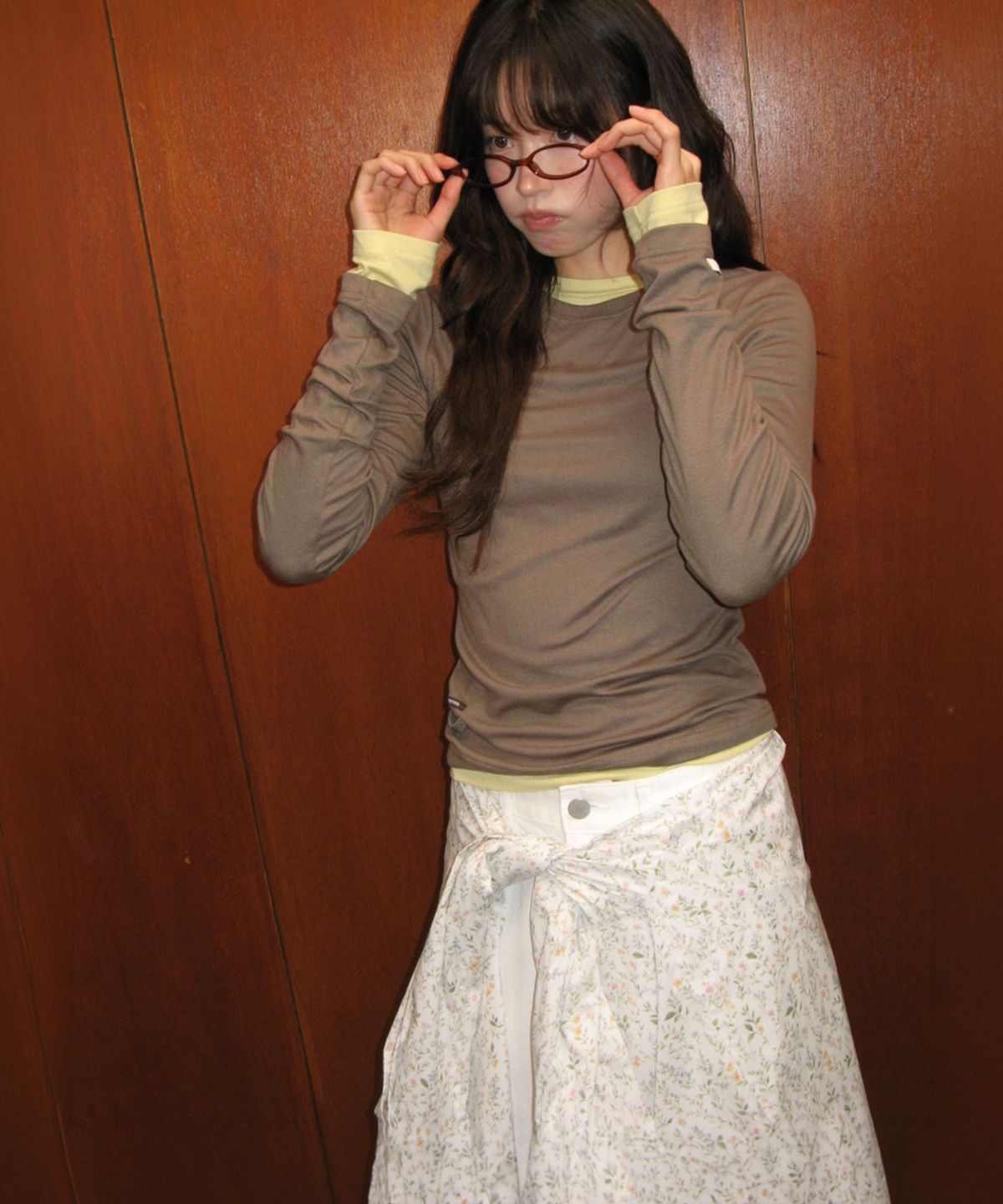 론론(RONRON) [SET] SOFT MINI LABEL LONG SLEEVE (14colors)