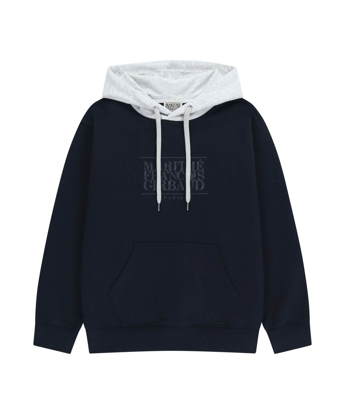 마리떼 프랑소와 저버(MARITHÉ + FRANҪOIS GIRBAUD) SHADOW CLASSIC LOGO COLOR BLOCK HOODIE navy