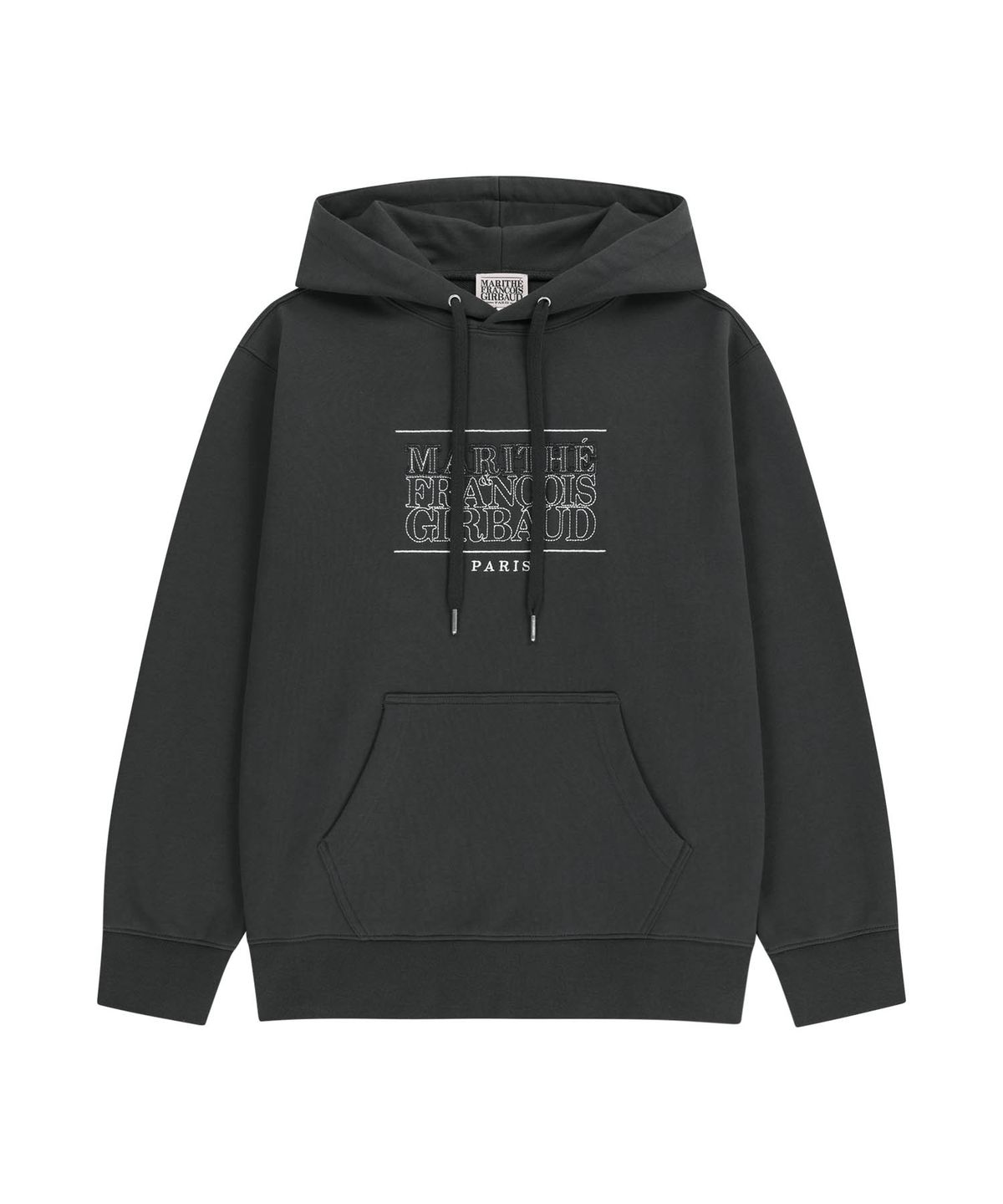 마리떼 프랑소와 저버(MARITHÉ + FRANҪOIS GIRBAUD) CLASSIC LOGO APPLIQUE MIX HOODIE charcoal
