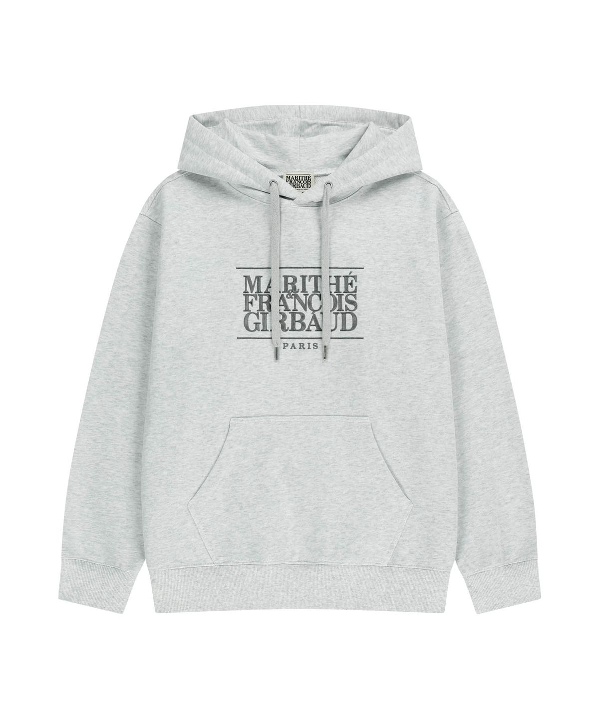 마리떼 프랑소와 저버(MARITHÉ + FRANҪOIS GIRBAUD) CLASSIC LOGO EMBROIDERY HOODIE light heather gray