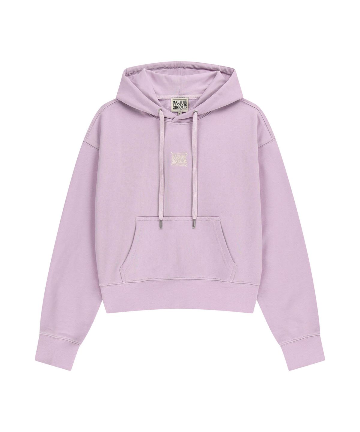 마리떼 프랑소와 저버(MARITHÉ + FRANҪOIS GIRBAUD) W DRAWING CLASSIC LOGO CROP HOODIE lavender