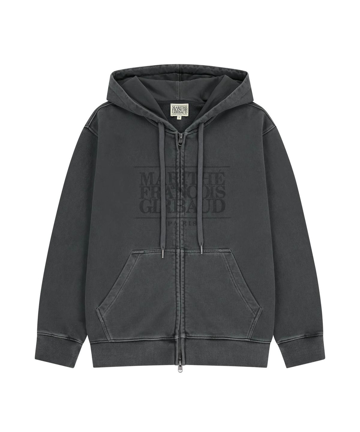 마리떼 프랑소와 저버(MARITHÉ + FRANҪOIS GIRBAUD) CLASSIC LOGO DYEING HOODIE ZIPUP charcoal