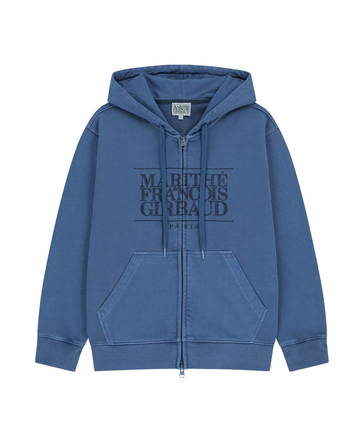 마리떼 프랑소와 저버(MARITHÉ + FRANҪOIS GIRBAUD) CLASSIC LOGO DYEING HOODIE ZIPUP blue
