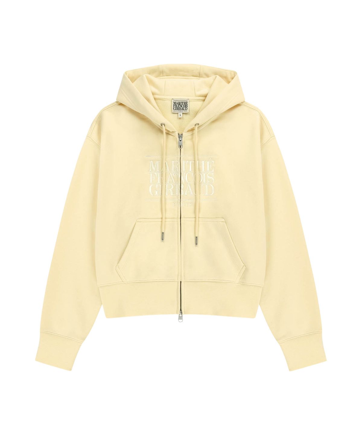 마리떼 프랑소와 저버(MARITHÉ + FRANҪOIS GIRBAUD) W CLASSIC LOGO CROP HOODIE ZIPUP butter