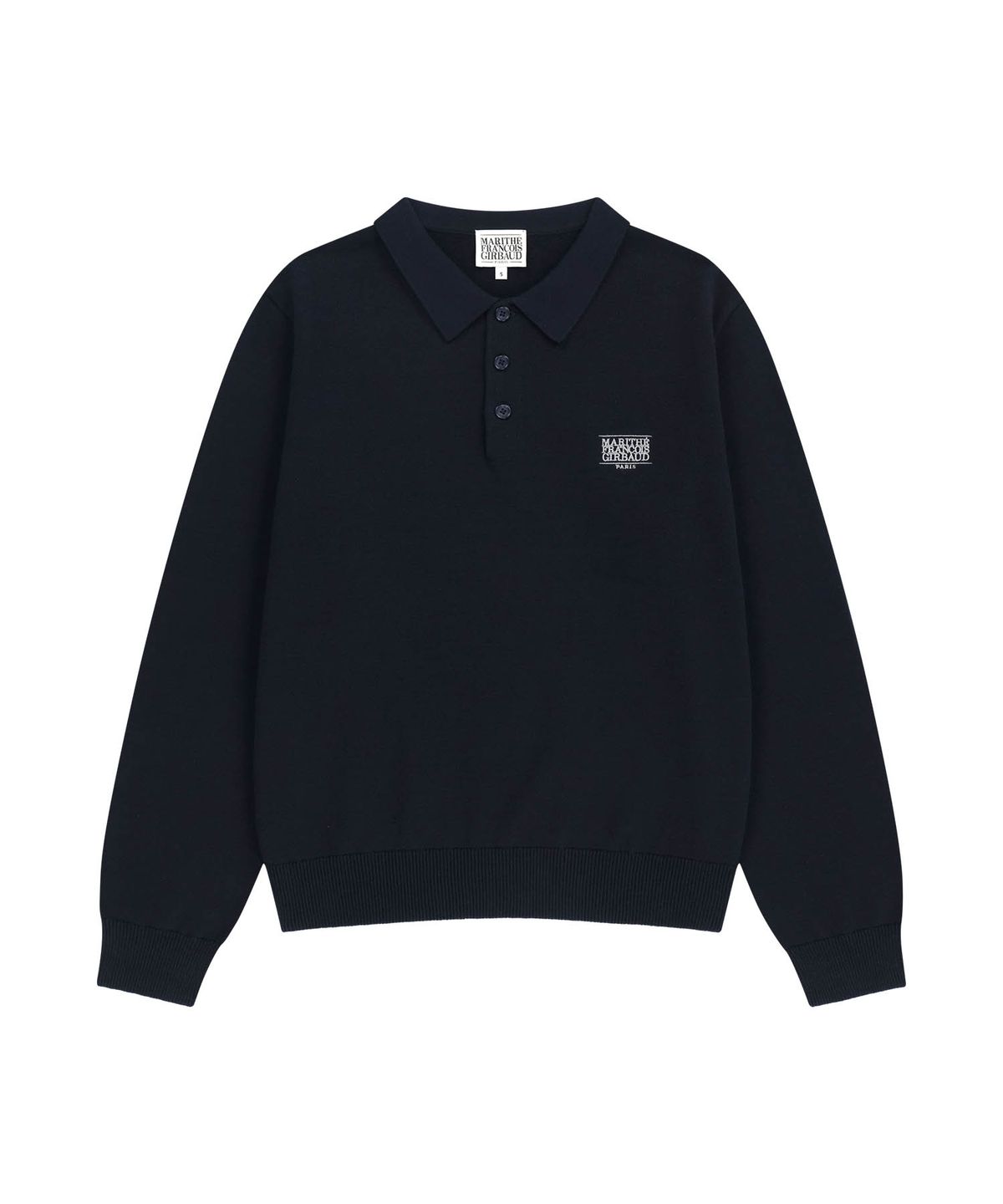 마리떼 프랑소와 저버(MARITHÉ + FRANҪOIS GIRBAUD) SMALL CLASSIC LOGO COLLAR KNIT dark navy
