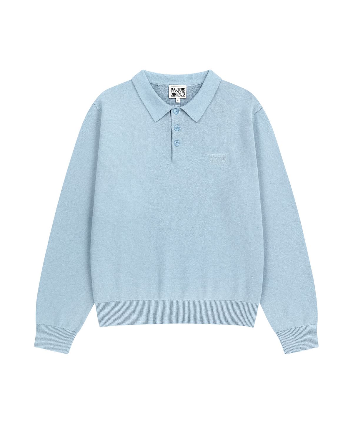 마리떼 프랑소와 저버(MARITHÉ + FRANҪOIS GIRBAUD) SMALL CLASSIC LOGO COLLAR KNIT sky blue