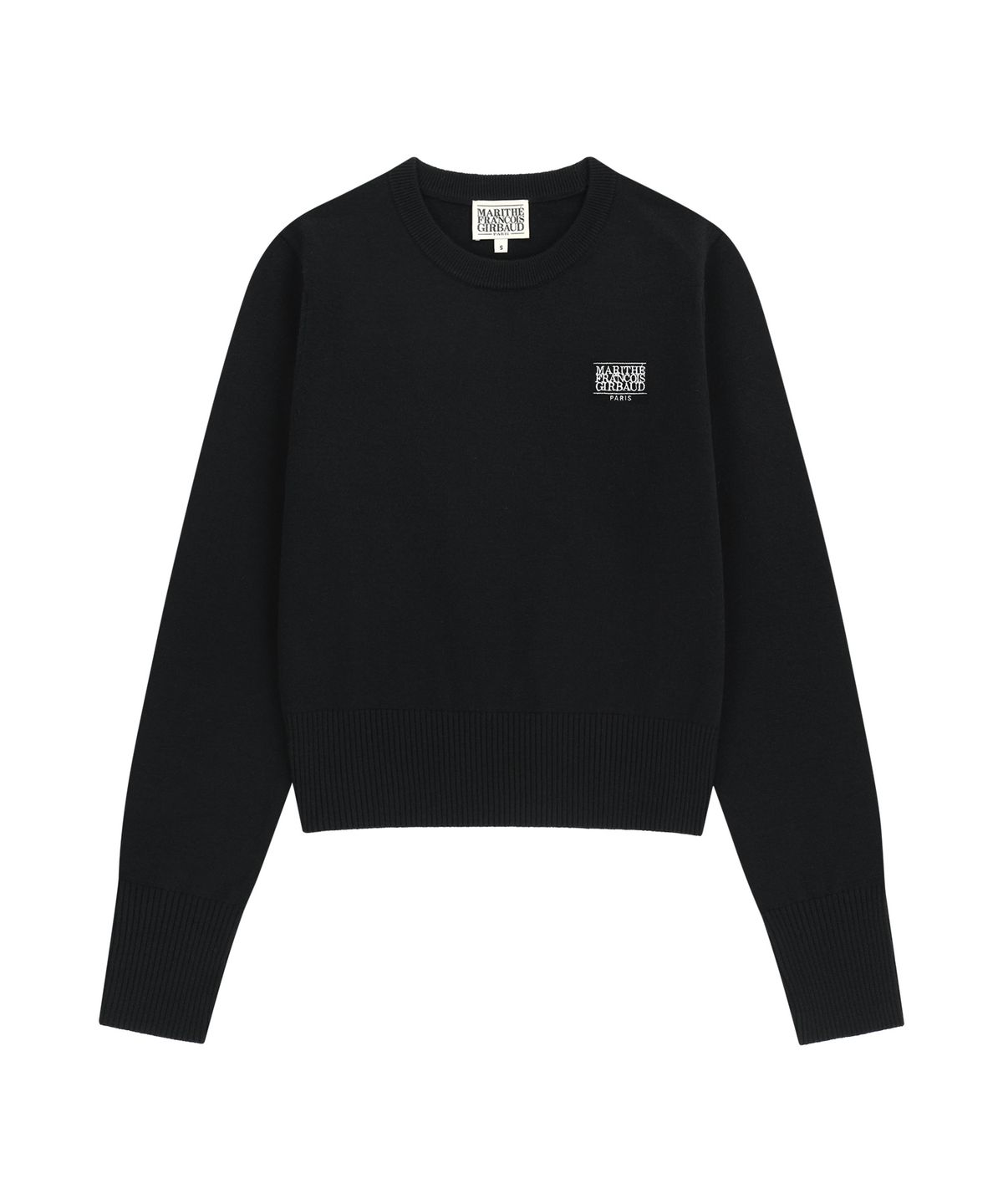 마리떼 프랑소와 저버(MARITHÉ + FRANҪOIS GIRBAUD) W SMALL CLASSIC LOGO CROP KNIT PULLOVER black