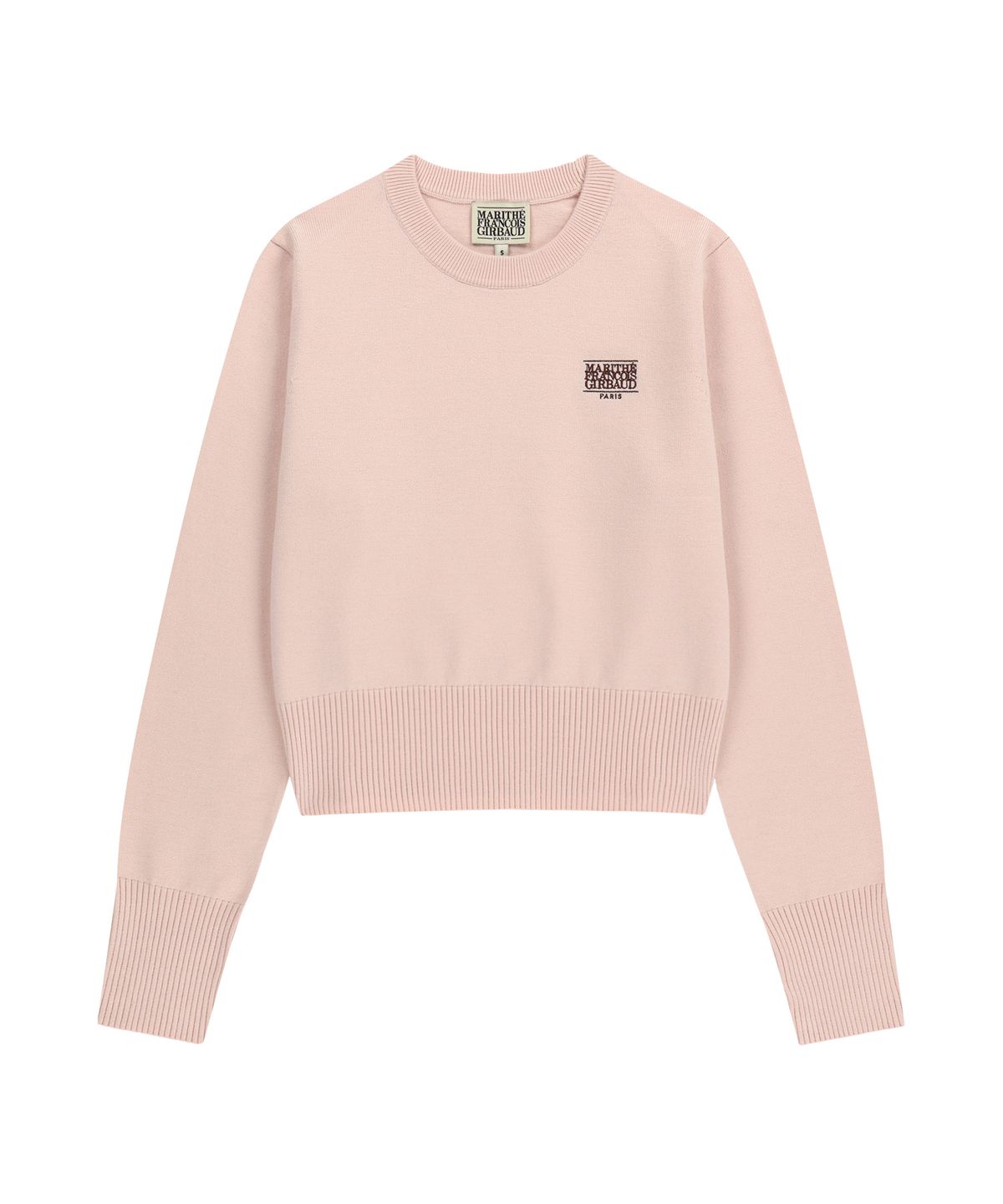 마리떼 프랑소와 저버(MARITHÉ + FRANҪOIS GIRBAUD) W SMALL CLASSIC LOGO CROP KNIT PULLOVER pink