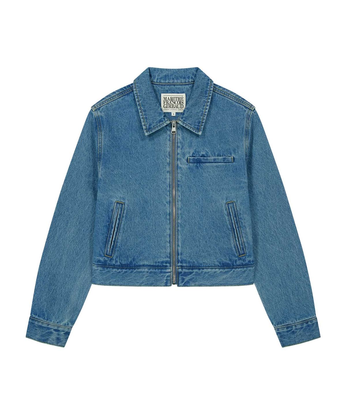 마리떼 프랑소와 저버(MARITHÉ + FRANҪOIS GIRBAUD) W CROP DENIM BLOUSON JACKET blue