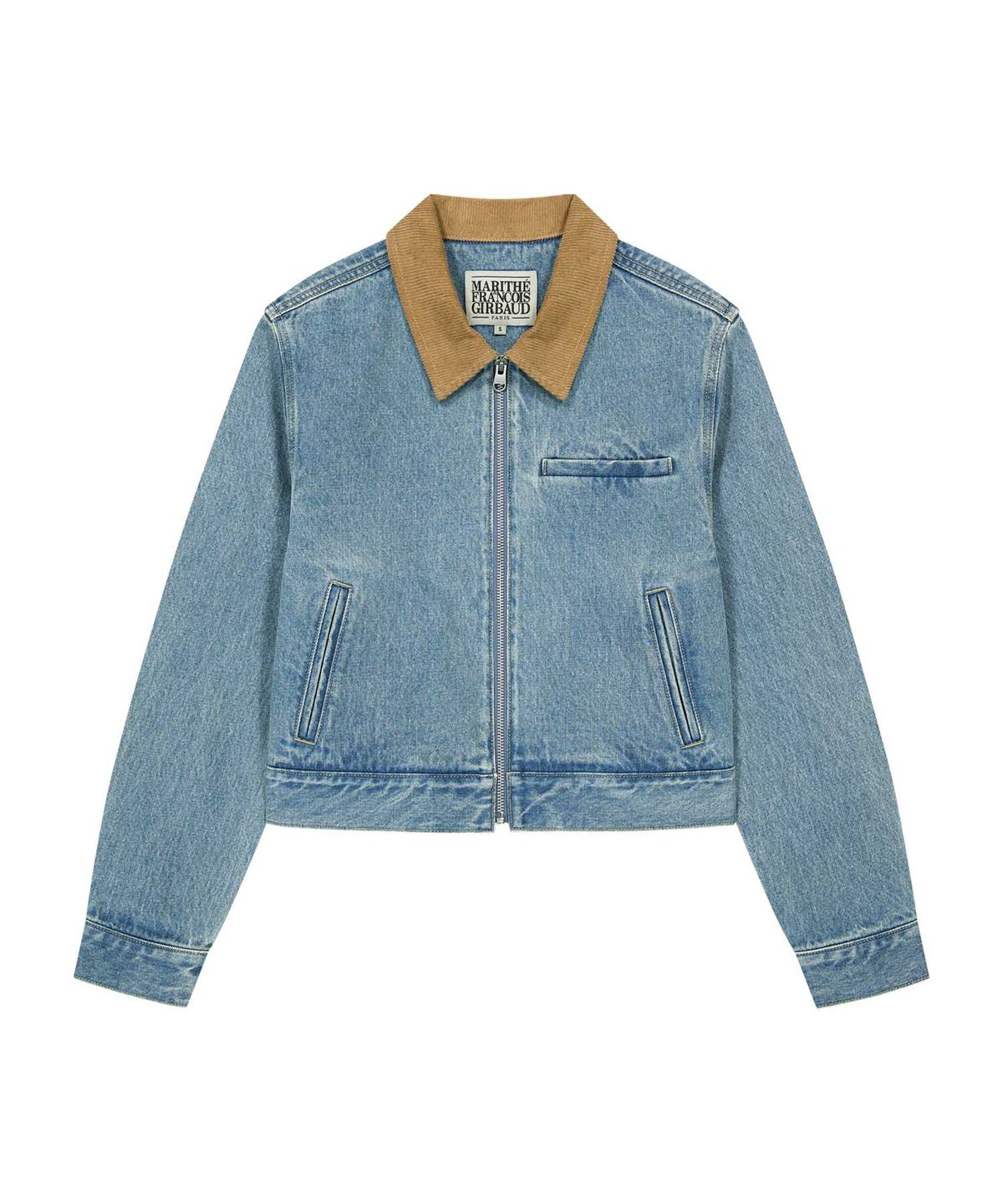 마리떼 프랑소와 저버(MARITHÉ + FRANҪOIS GIRBAUD) W CROP DENIM BLOUSON JACKET light blue