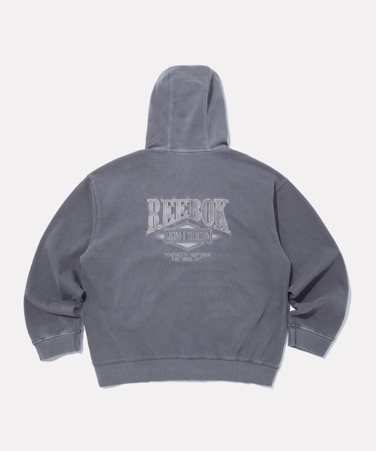 리복(REEBOK) 가먼트다잉 후드 집업 - 애쉬 그레이