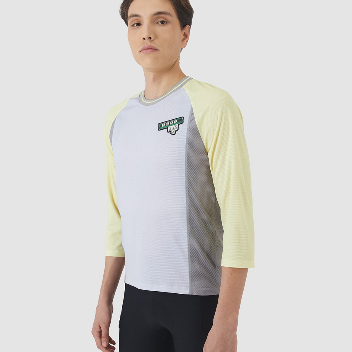 카페 드 사이클리스트(CAFE DU CYCLISTE) 바바라 아웃랜드 반팔 져지 스크래블 나폴리 옐로우 그레이 남성