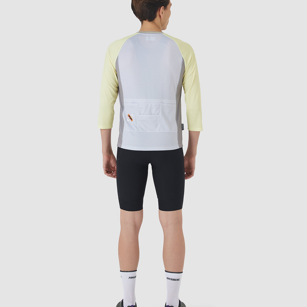 카페 드 사이클리스트(CAFE DU CYCLISTE) 바바라 아웃랜드 반팔 져지 스크래블 나폴리 옐로우 그레이 남성