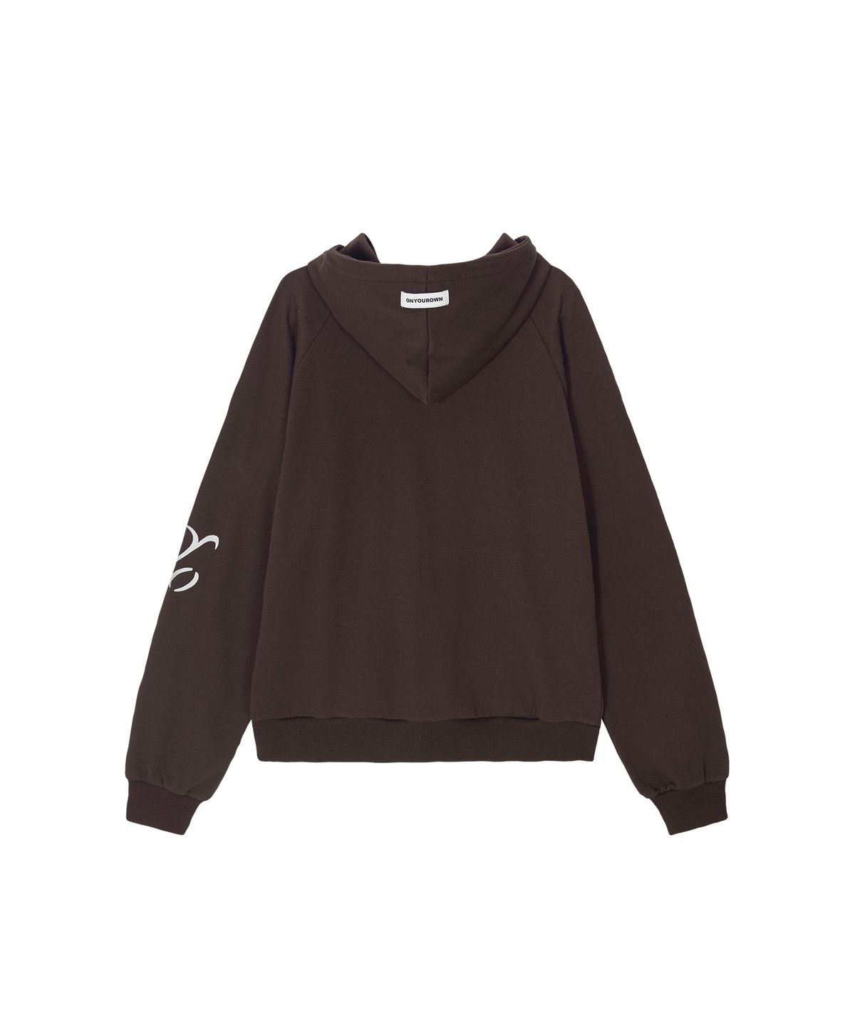 온유어오운(ONYOUROWN) LOGO FULL ZIP HOODIE (BROWN)