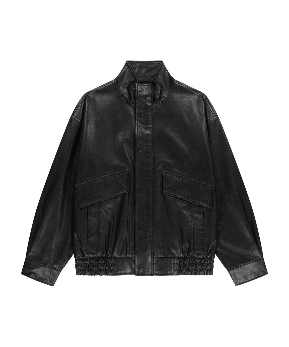 마리떼 프랑소와 저버(MARITHÉ + FRANҪOIS GIRBAUD) FAUX LEATHER HIGH NECK JACKET black