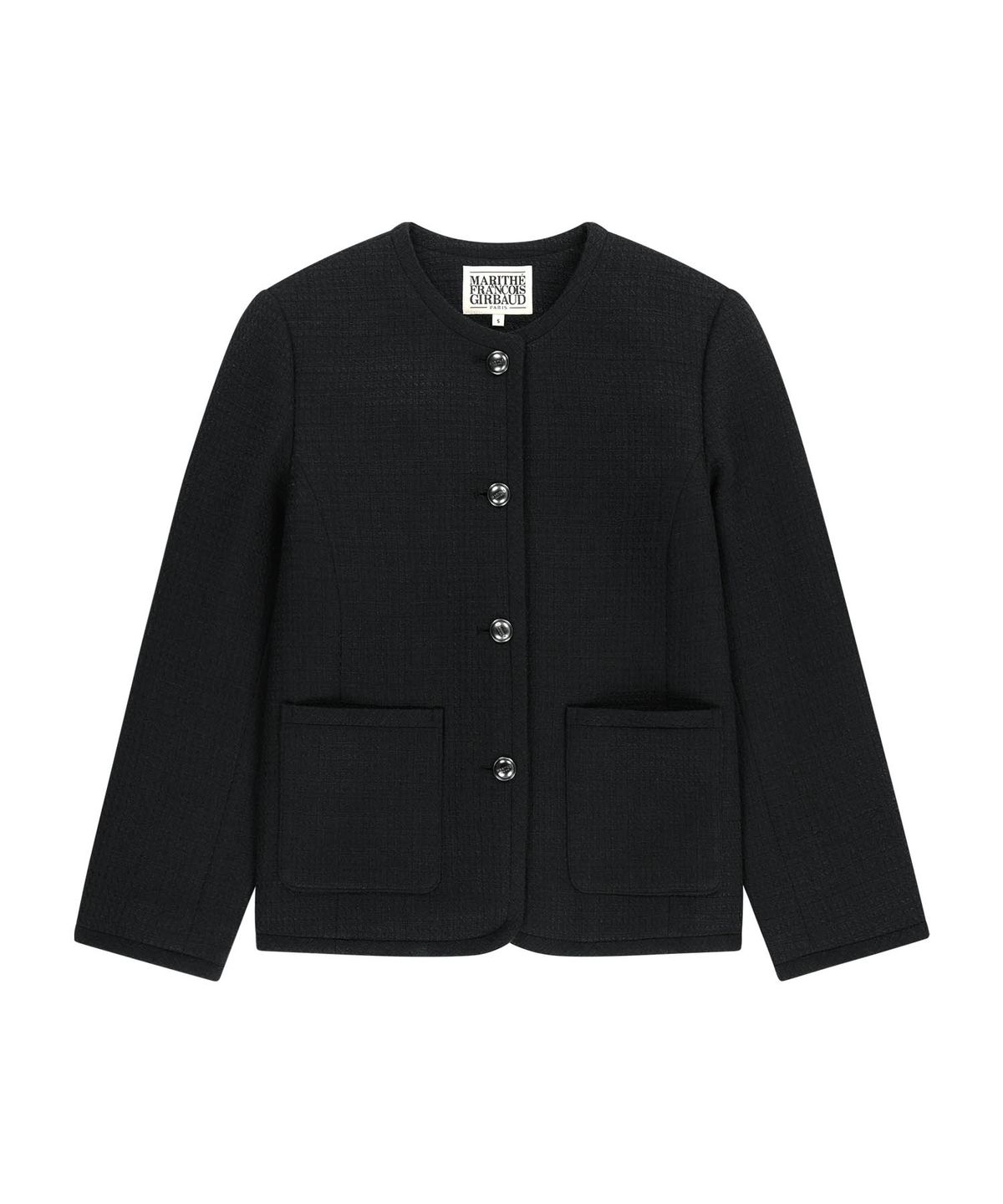 마리떼 프랑소와 저버(MARITHÉ + FRANҪOIS GIRBAUD) W TWEED ROUND NECK JACKET black