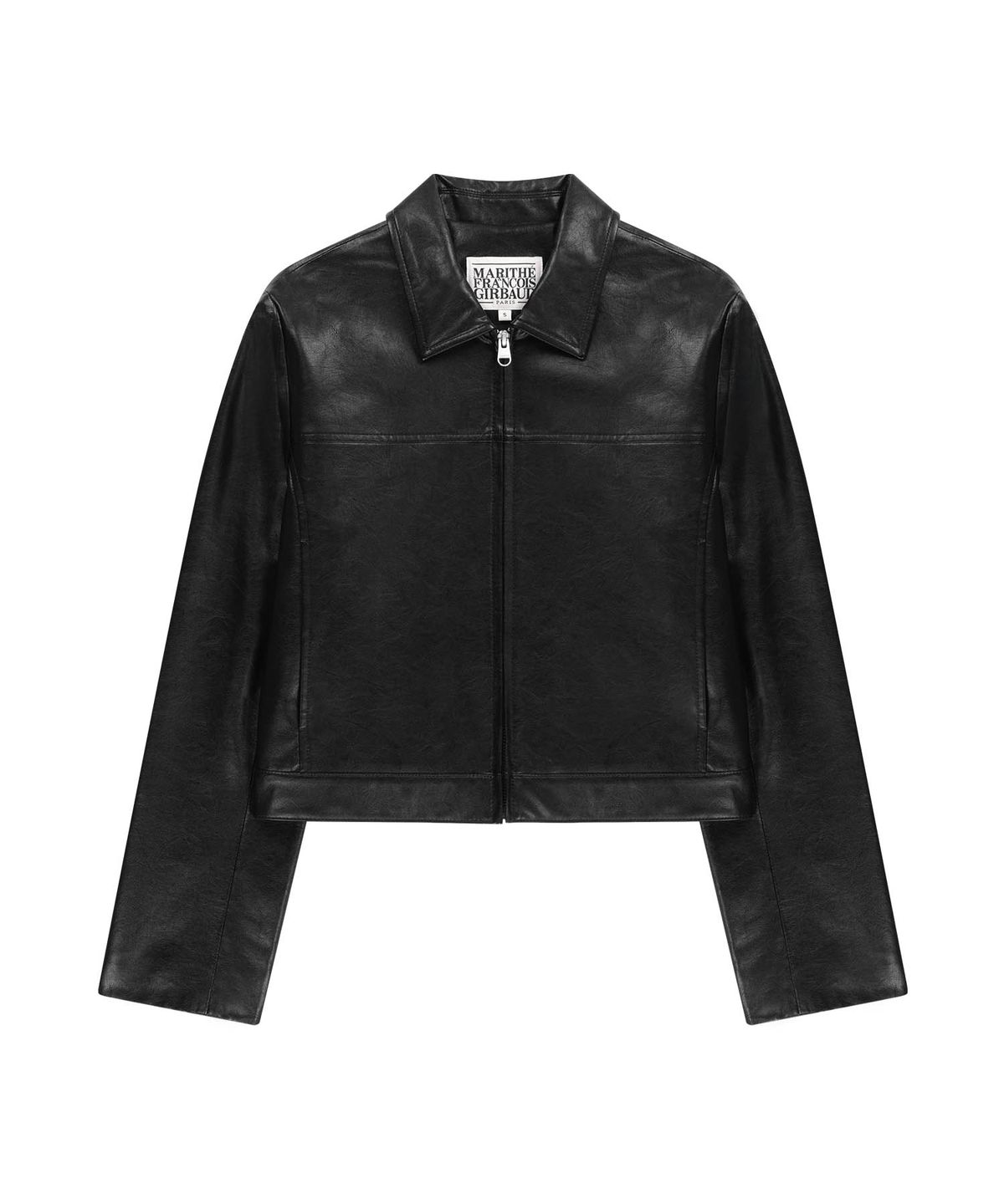 마리떼 프랑소와 저버(MARITHÉ + FRANҪOIS GIRBAUD) W CROP FAUX LEATHER JACKET black