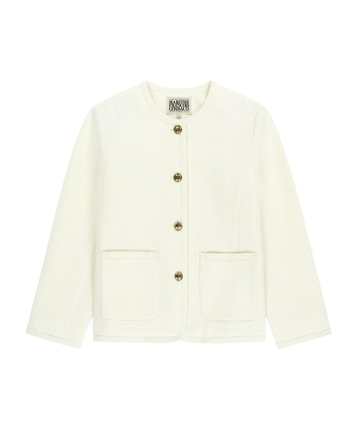 마리떼 프랑소와 저버(MARITHÉ + FRANҪOIS GIRBAUD) W TWEED ROUND NECK JACKET ivory