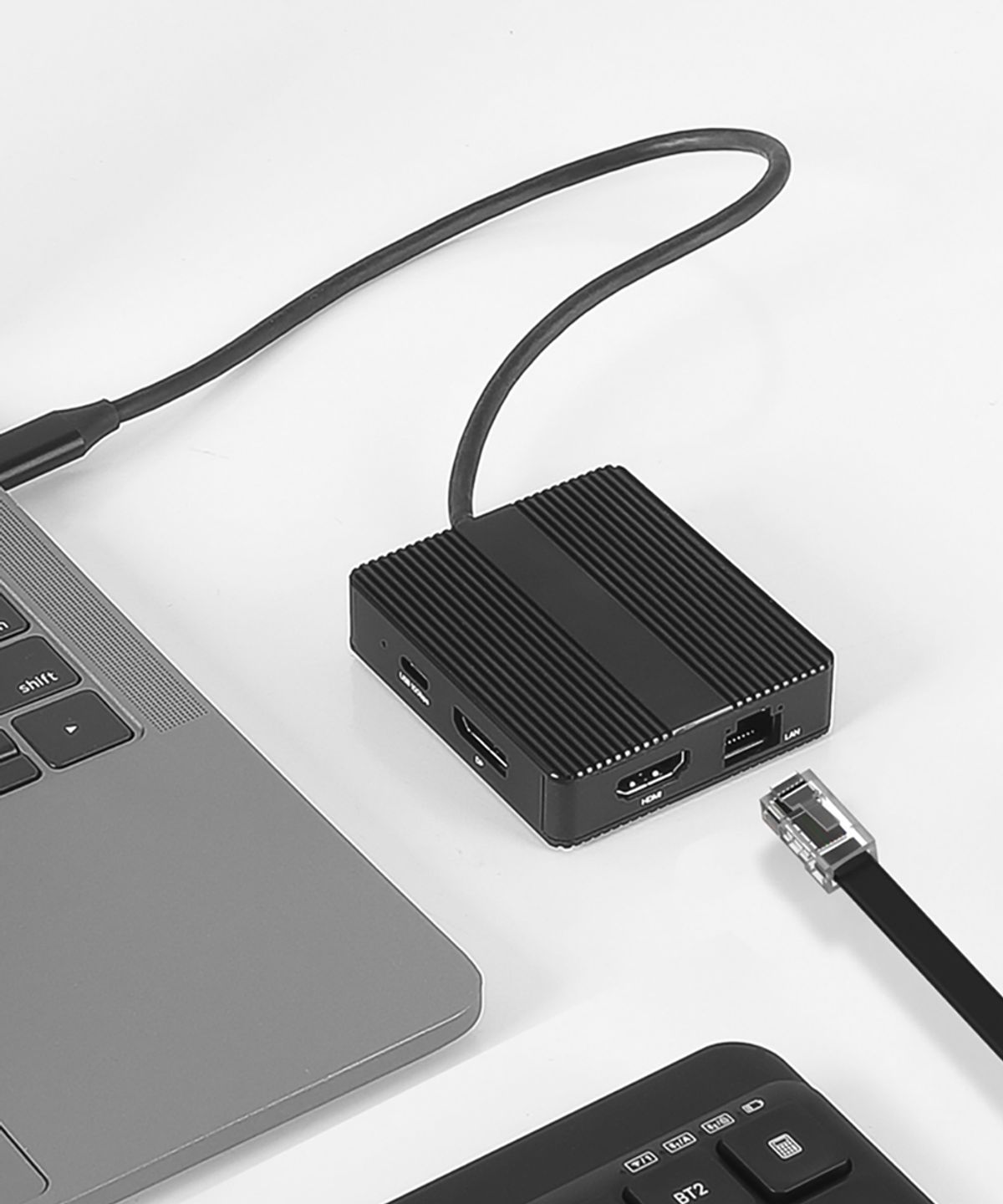 아이노트(INOTE) 7in1 C타입 4K 60Hz 멀티 허브 USB 포트 랜포트