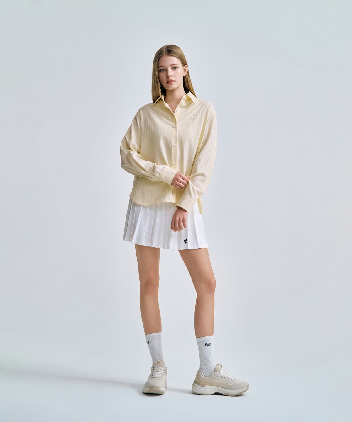 세르지오 타키니(SERGIO TACCHINI) W 스트라이프 우븐 셔츠 (L.Yellow)