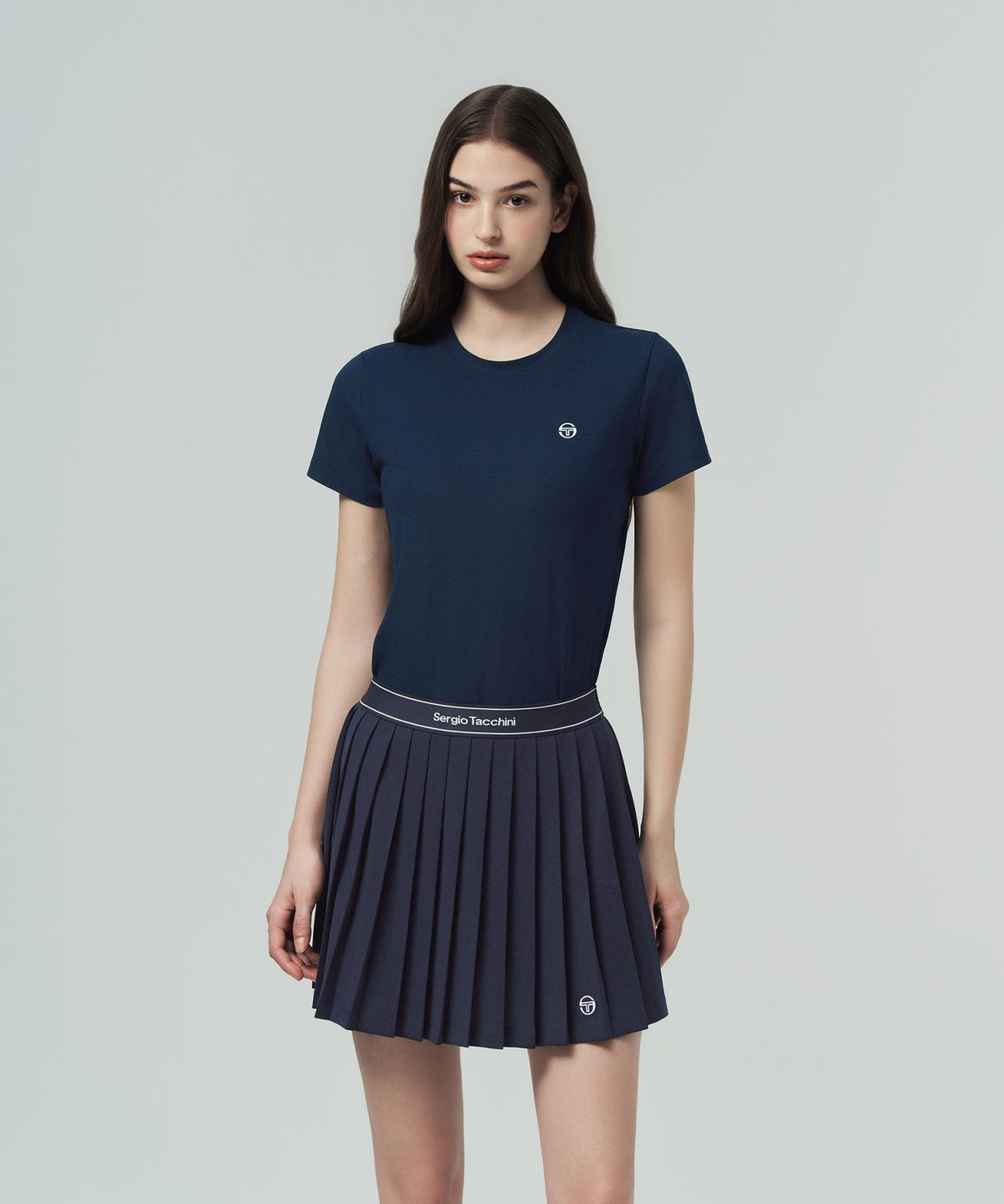 세르지오 타키니(SERGIO TACCHINI) W 레이프레쉬 피케 반팔 티셔츠 (Navy)