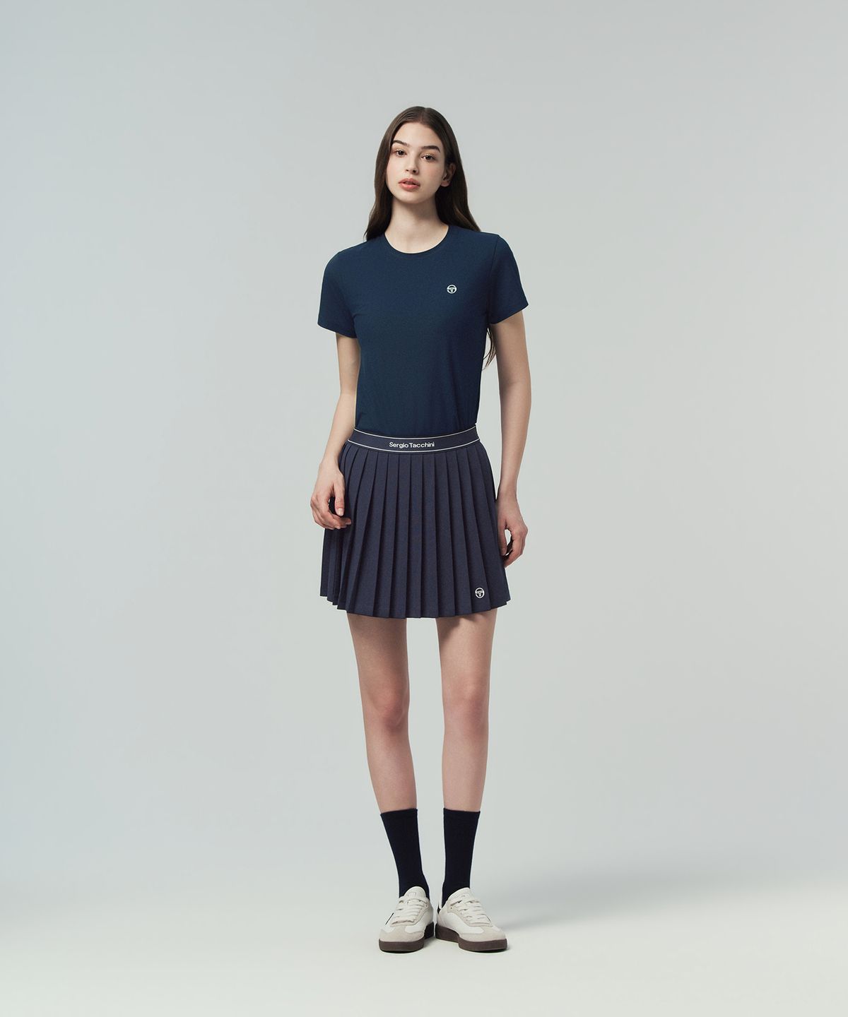 세르지오 타키니(SERGIO TACCHINI) W 레이프레쉬 피케 반팔 티셔츠 (Navy)