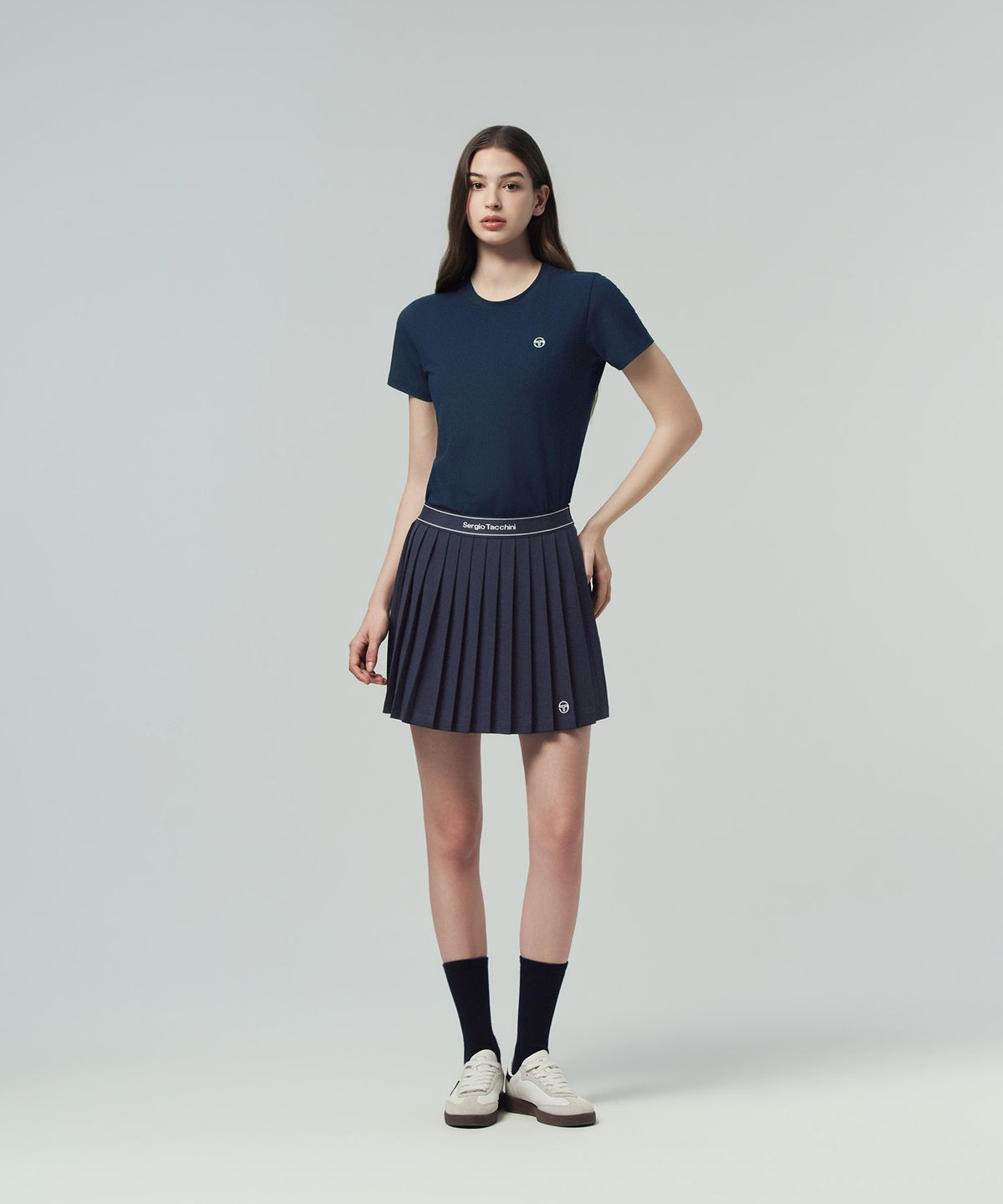 세르지오 타키니(SERGIO TACCHINI) W 레이프레쉬 피케 반팔 티셔츠 (Navy)
