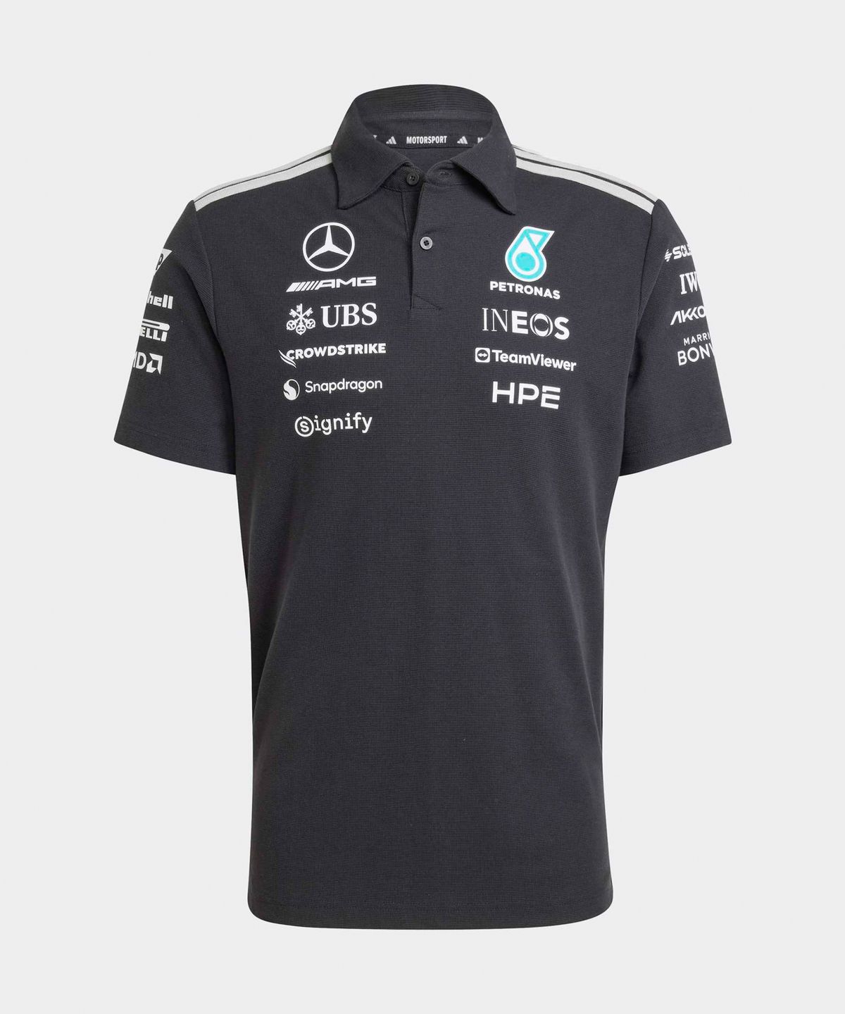 아디다스(ADIDAS) 메르세데스 AMG F1 팀 엔지니어 폴로 셔츠 - 블랙 / KE5523