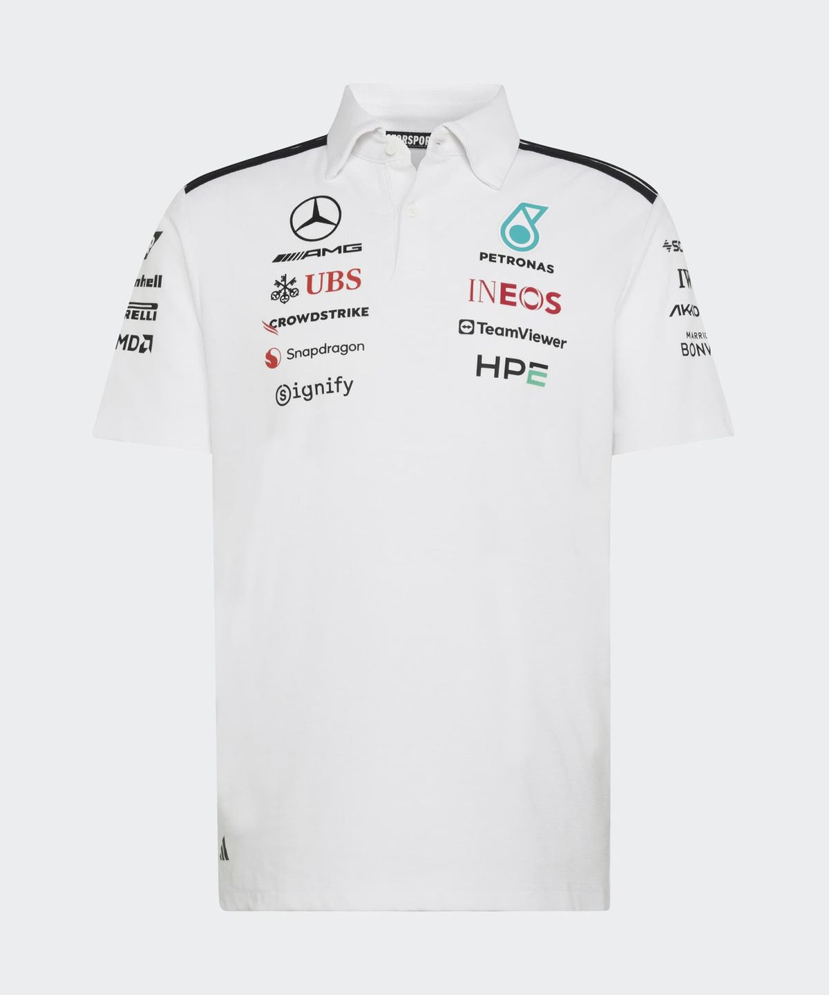 아디다스(ADIDAS) 메르세데스 AMG F1 팀 엔지니어 폴로 셔츠 - 화이트 / KE5524