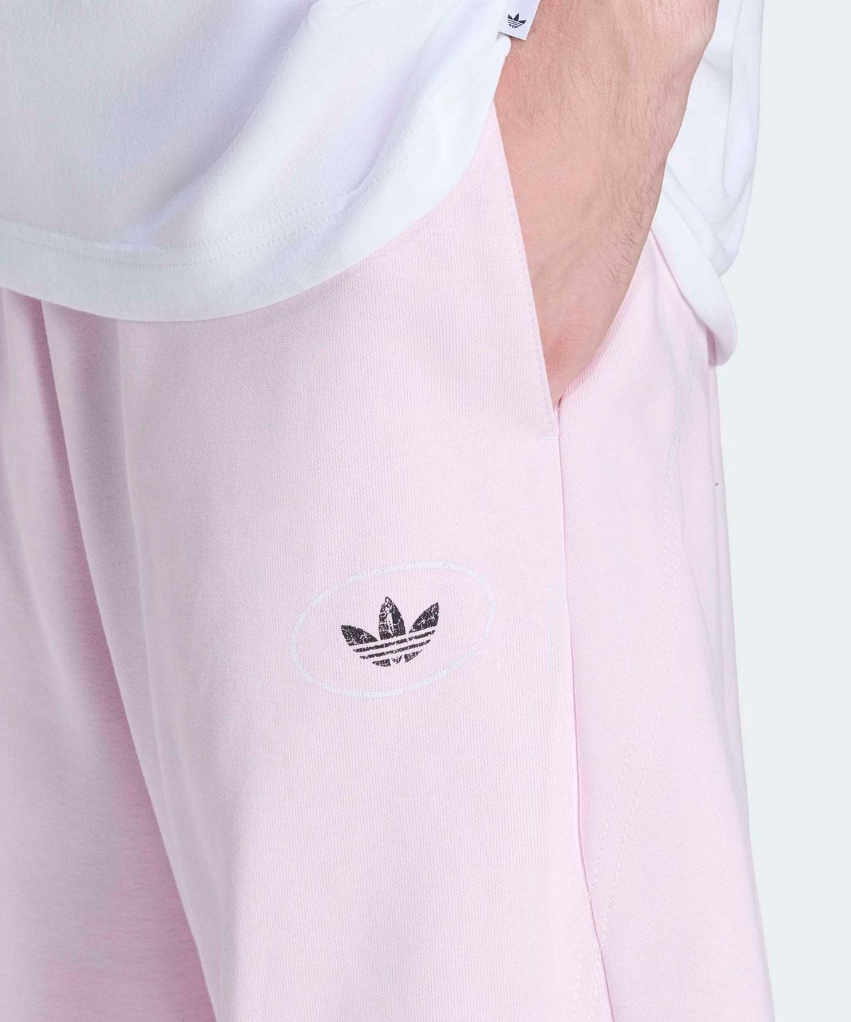 아디다스(ADIDAS) 슈메이커 그래픽 플리스 팬츠 - 클리어핑크 / KG6455