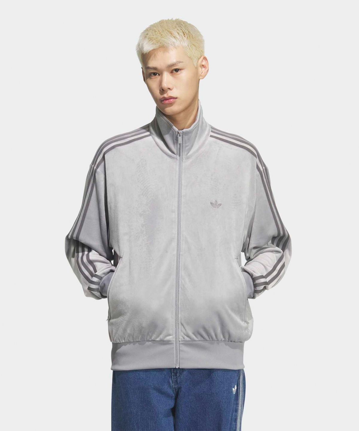 아디다스(ADIDAS) 파이어버드  벨루어 트랙탑 - 그레이 / KQ5476