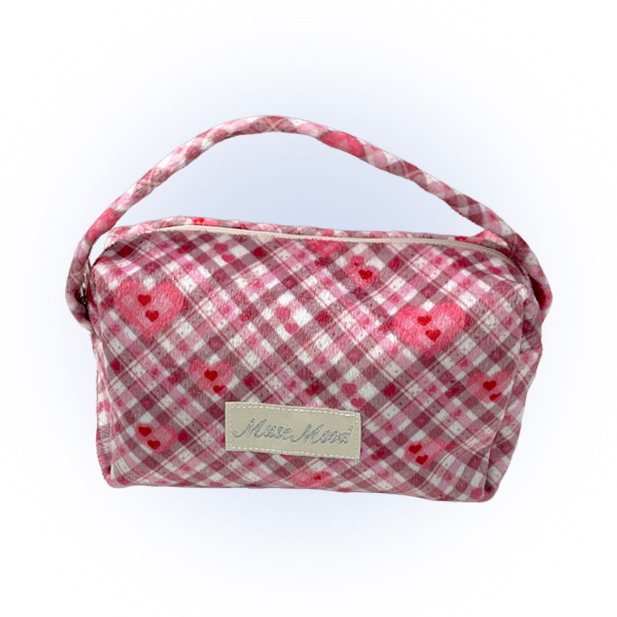 뮤즈무드(MUSEMOOD) heart check hand bag pouch (핸드파우치백)