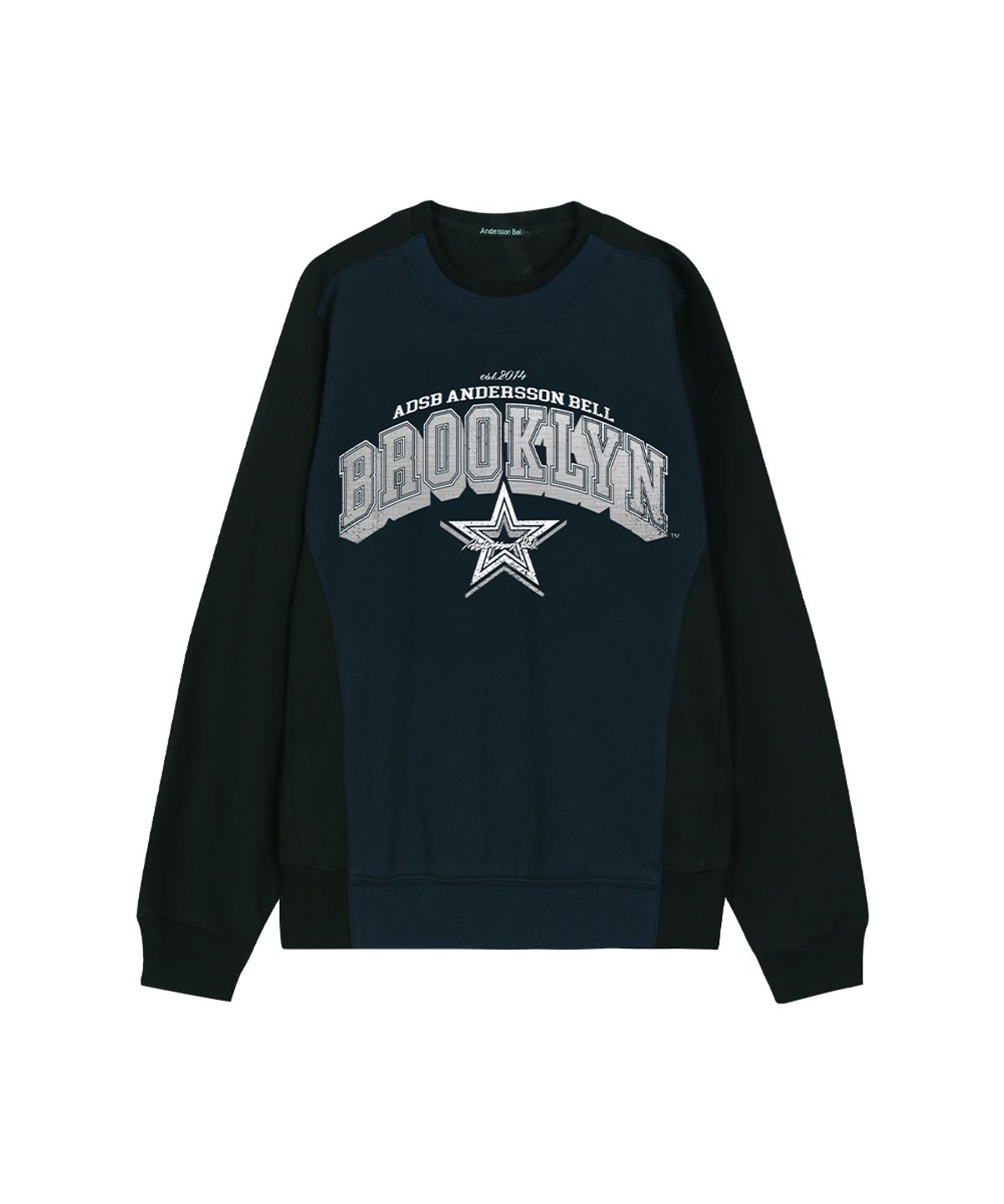 앤더슨벨(ADSB ANDERSSON BELL) UNISEX ARCH LOGO LAYERED SWEATSHIRT atb1426u(BLACK/NAVY)