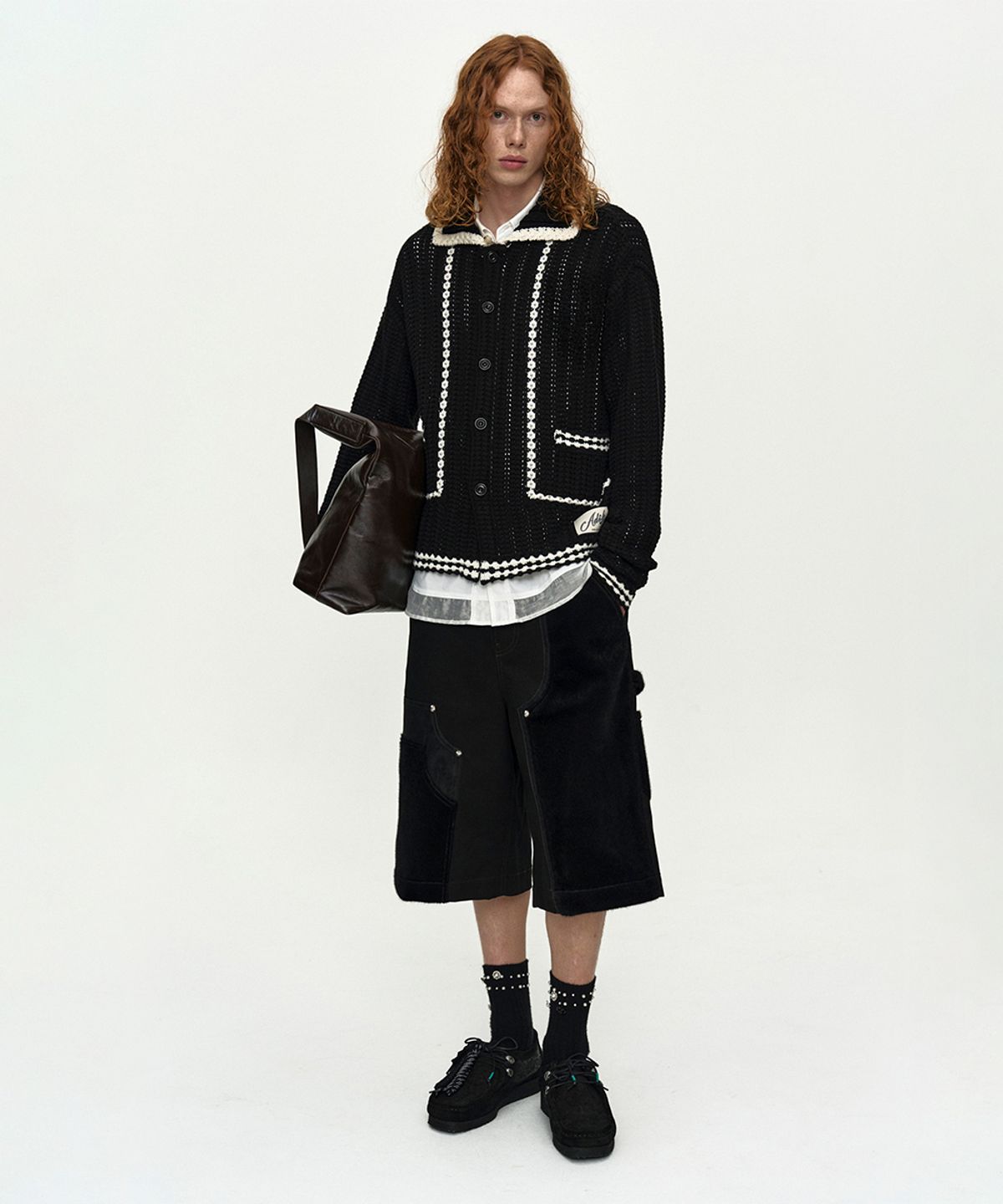 앤더슨벨(ADSB ANDERSSON BELL) UNISEX NEW FANTASIA COLLAR CARDIGAN atb1414u(BLACK)