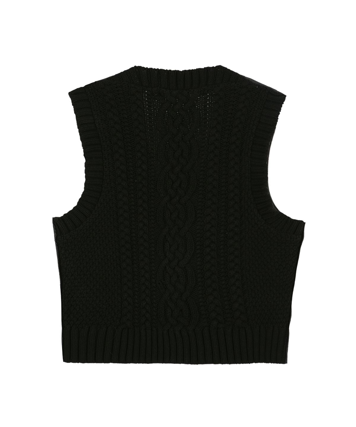 앤더슨벨(ADSB ANDERSSON BELL) BACK KNIT PATCHWORK LEATHER VEST atb1467u(BROWN)