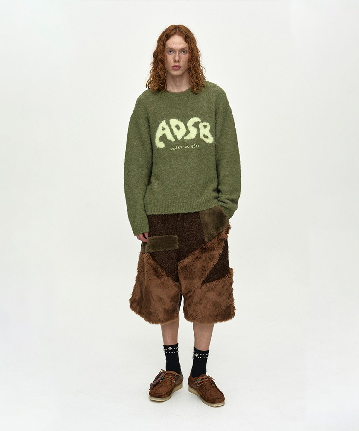 앤더슨벨(ADSB ANDERSSON BELL) FAUX FUR PATCHWORK SHORTS apa870m(BROWN)