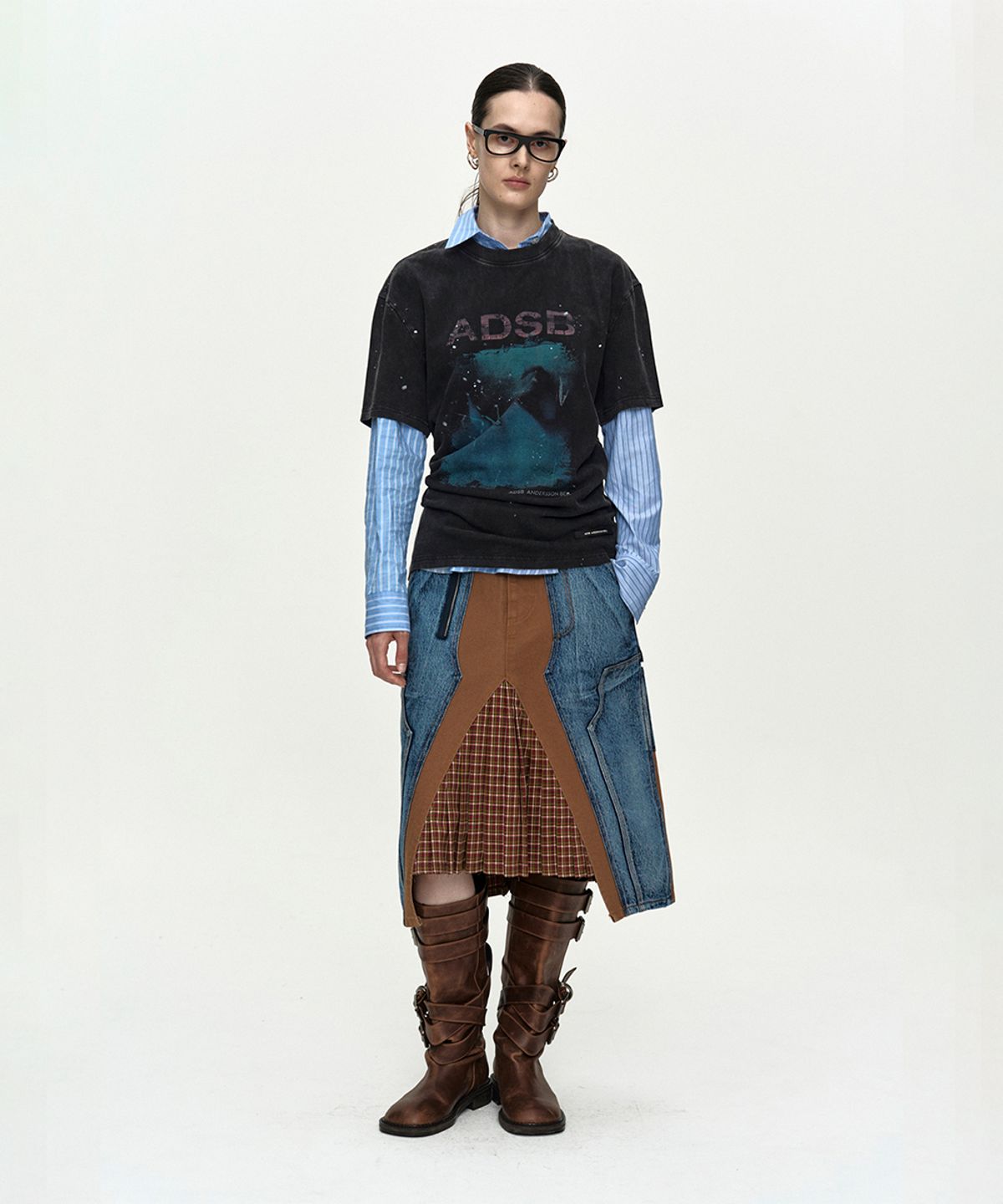 앤더슨벨(ADSB ANDERSSON BELL) UNISEX WHALE PRINTED T-SHIRT atb1439u(CHARCOAL)