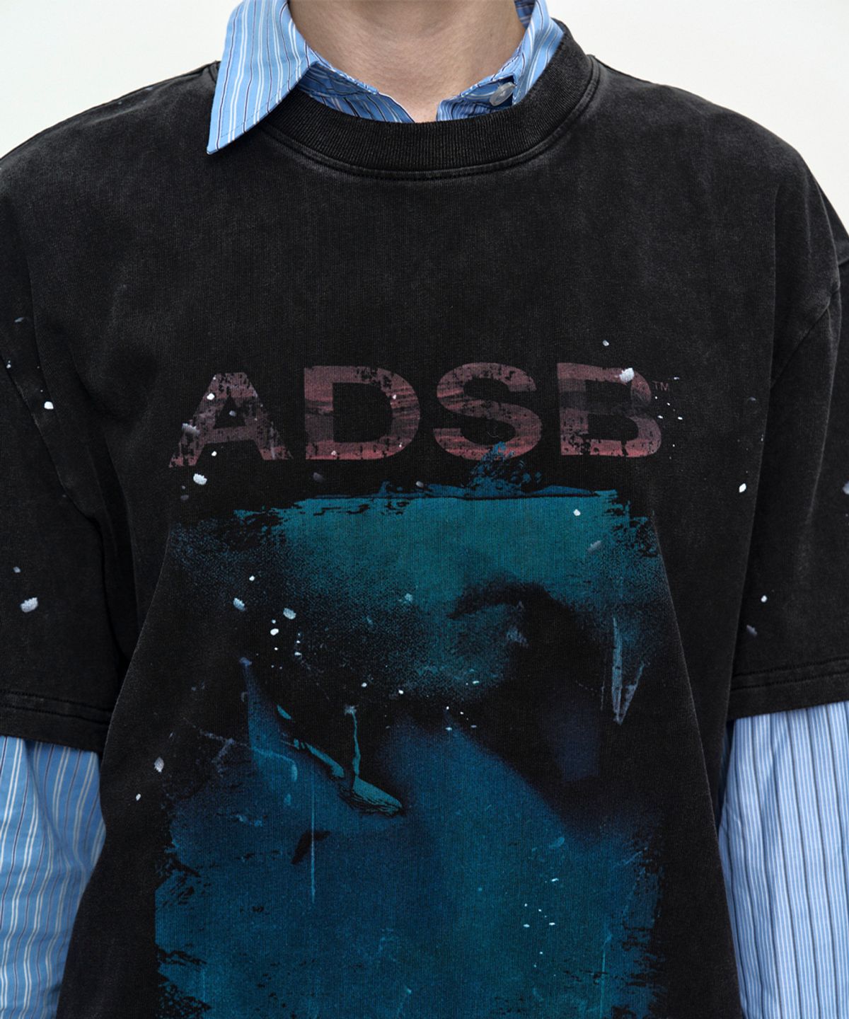 앤더슨벨(ADSB ANDERSSON BELL) UNISEX WHALE PRINTED T-SHIRT atb1439u(CHARCOAL)