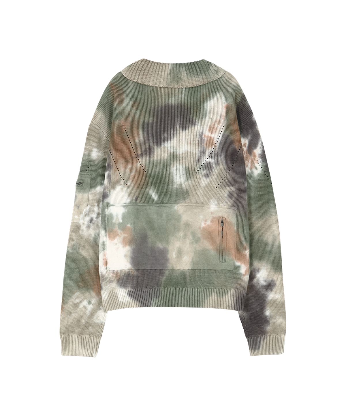앤더슨벨(ADSB ANDERSSON BELL) MULTI-DYED KNIT ZIP-UP SWEATER atb1455m(GREEN/BEIGE)