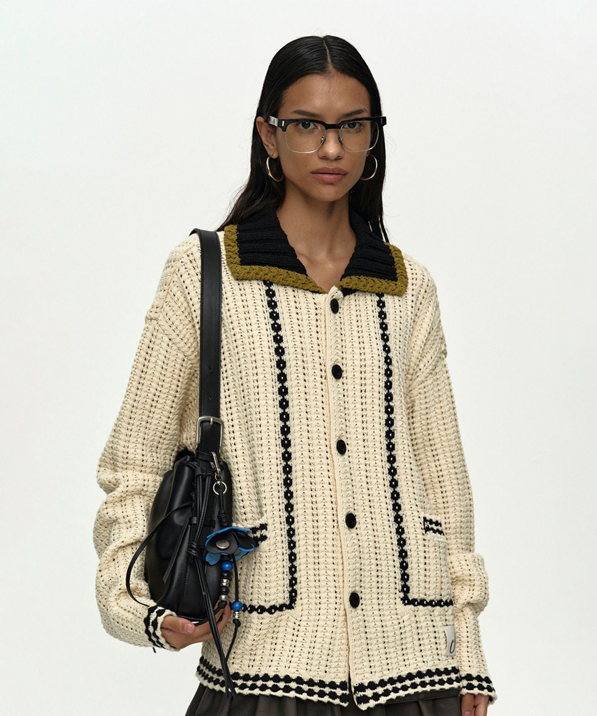 앤더슨벨(ADSB ANDERSSON BELL) UNISEX NEW FANTASIA COLLAR CARDIGAN atb1414u(ECRU)