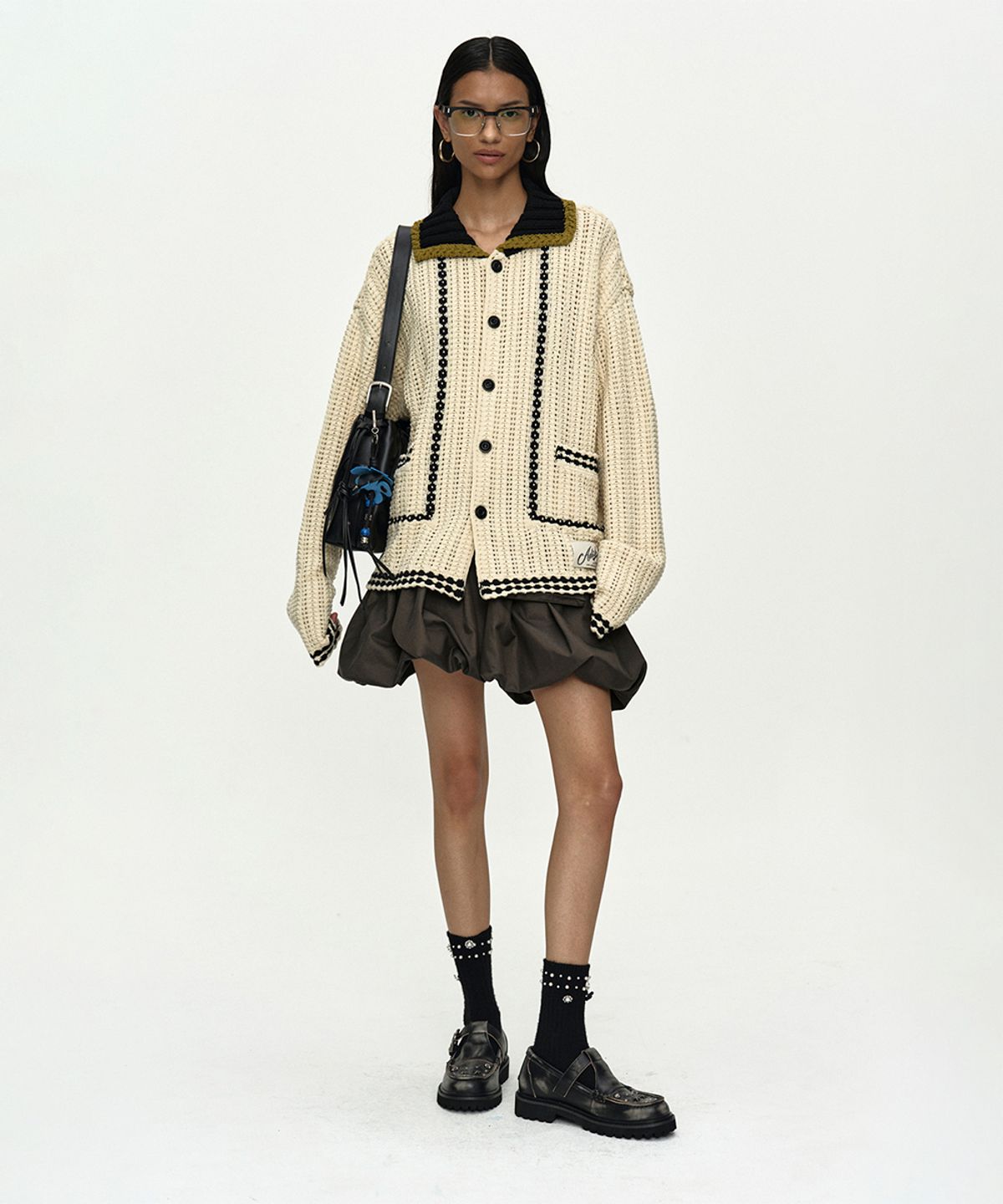 앤더슨벨(ADSB ANDERSSON BELL) UNISEX NEW FANTASIA COLLAR CARDIGAN atb1414u(ECRU)