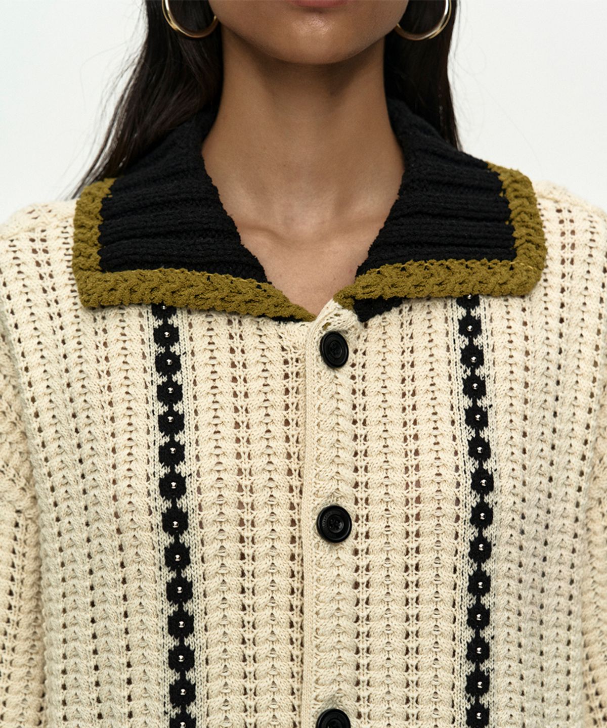 앤더슨벨(ADSB ANDERSSON BELL) UNISEX NEW FANTASIA COLLAR CARDIGAN atb1414u(ECRU)