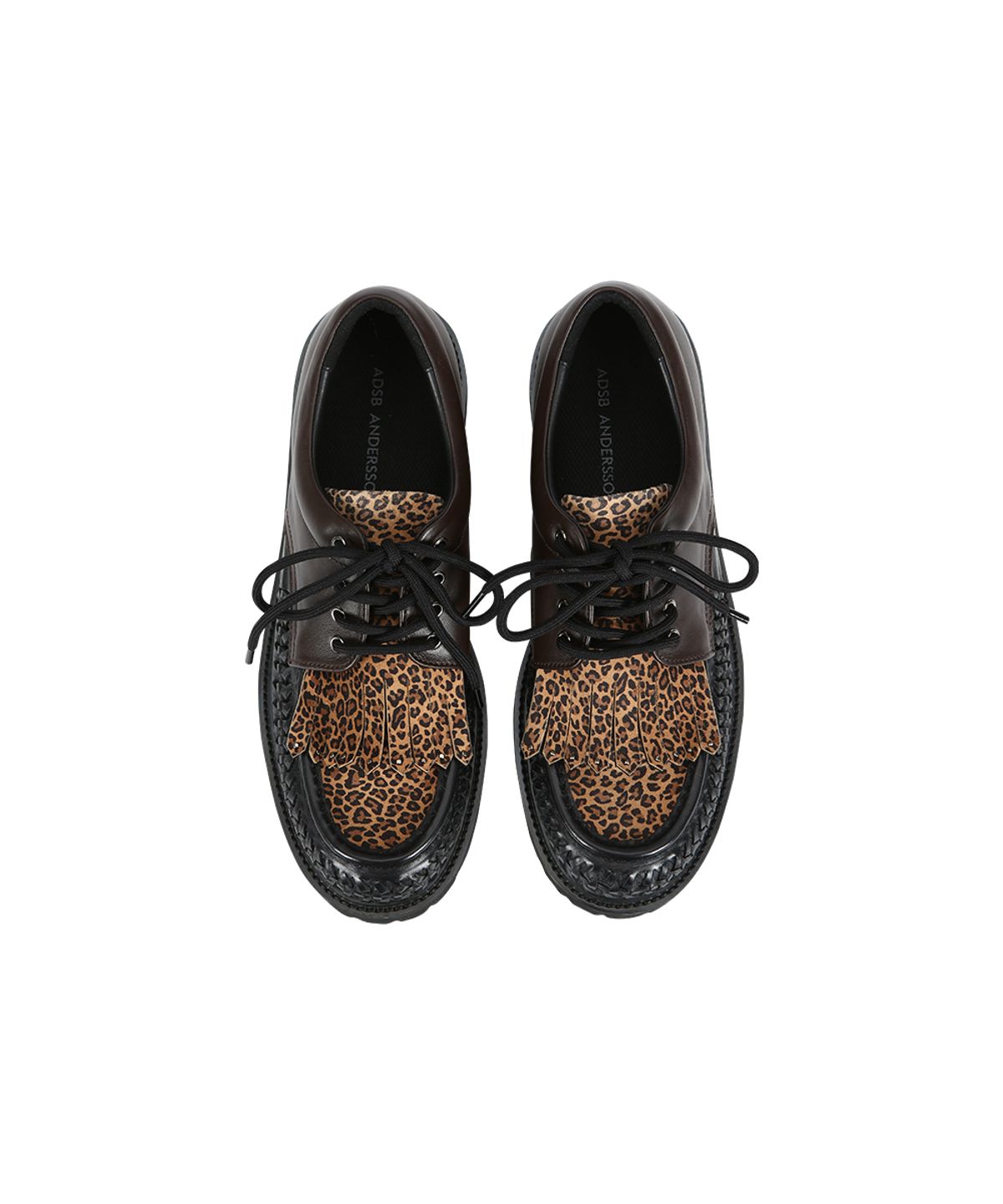 앤더슨벨(ADSB ANDERSSON BELL) FRINGED WOVEN LOAFER aaa514m(BLACK/LEOPARD/DARK BROWN)