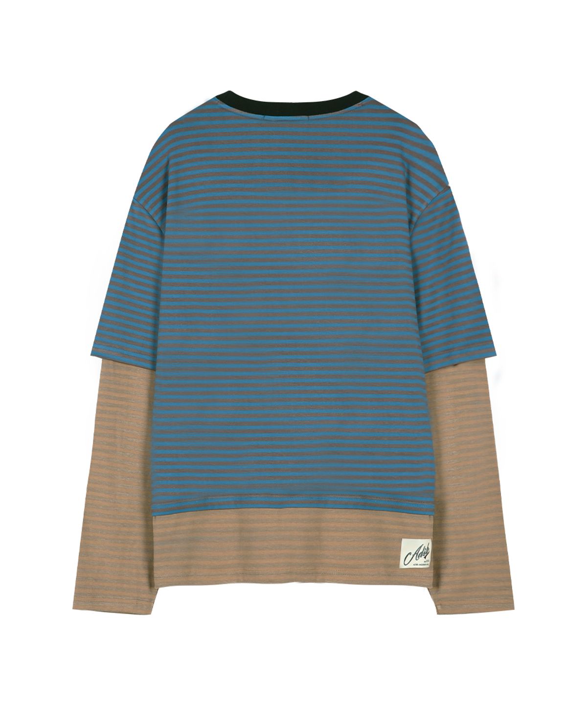 앤더슨벨(ADSB ANDERSSON BELL) (ESSENTIAL) HEART MESSAGE STRIPE LAYERED L/S T-SHIRT atb1430m(BLUE)