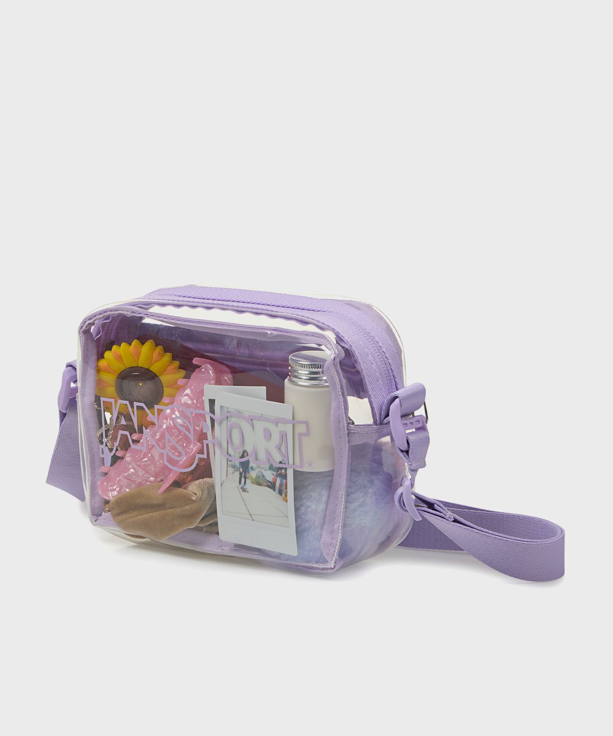 잔스포츠(JANSPORT) 클리어 크로스바디 PASTEL LILAC