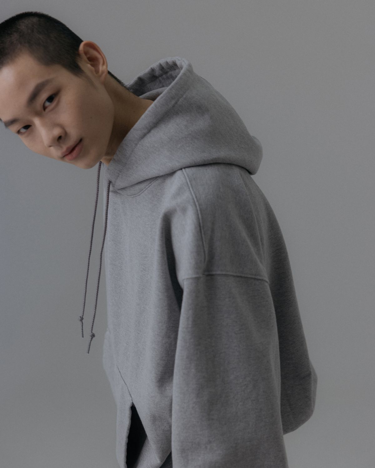 앵글런(ANGLAN) Heavyweight Classic Hoodie - Melange Grey